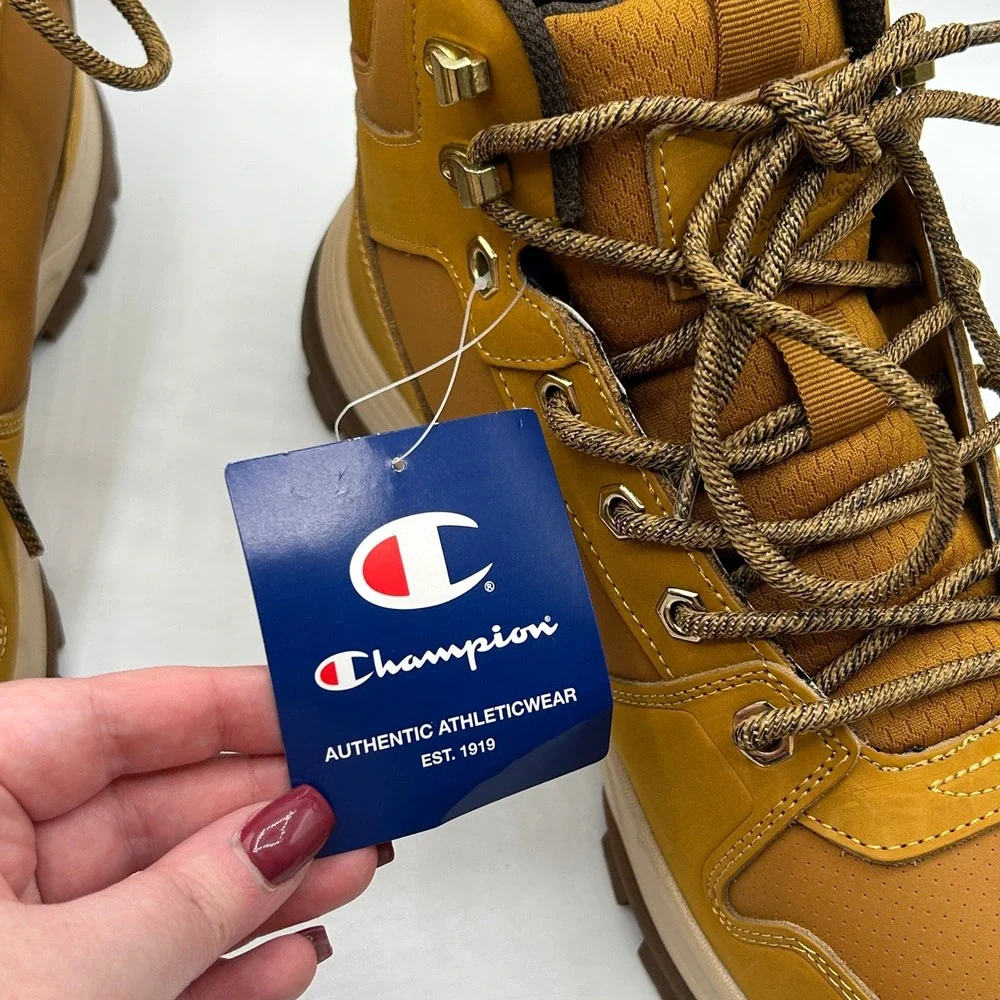 Champion Expo Rogue Mens 12 Wheat Gum Leather Hiking Work Boots NWT Gorpcore